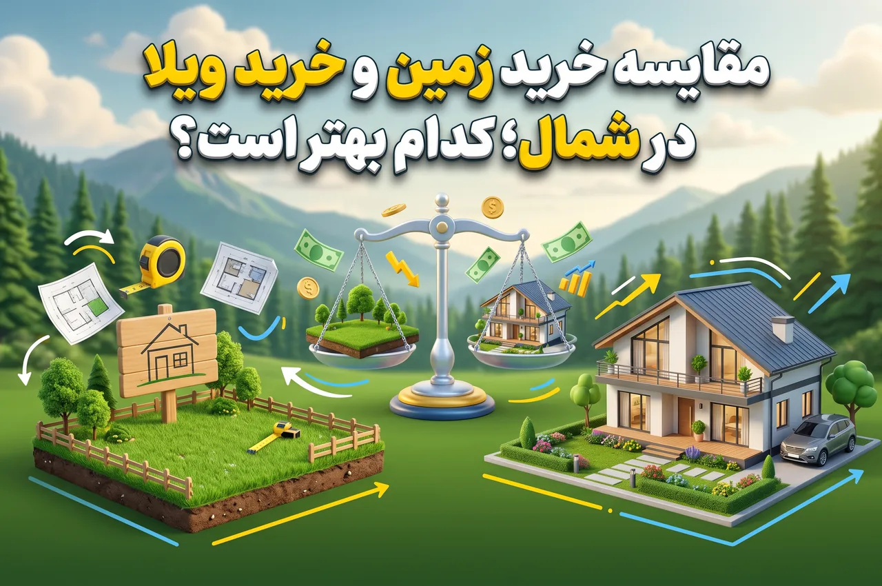 مقایسه خرید زمین و خرید ویلا در شمال
